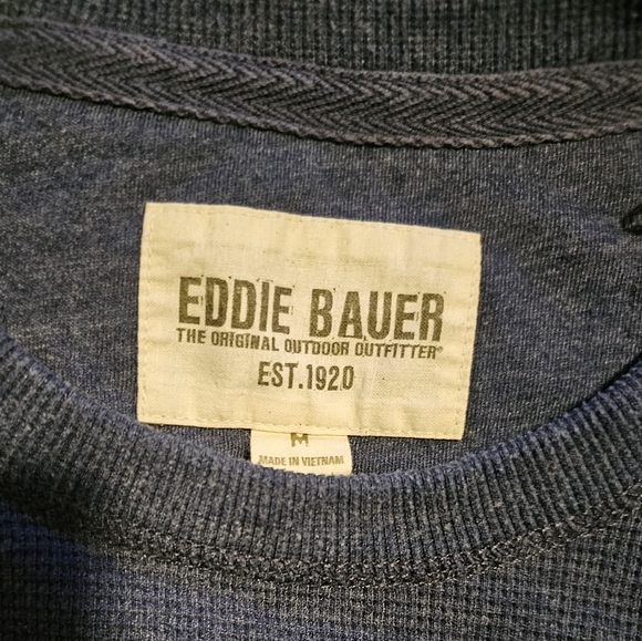 Eddie Bauer Dark Blue Thermal Long Sleeve Tee Size Medium - Picture 6 of 6